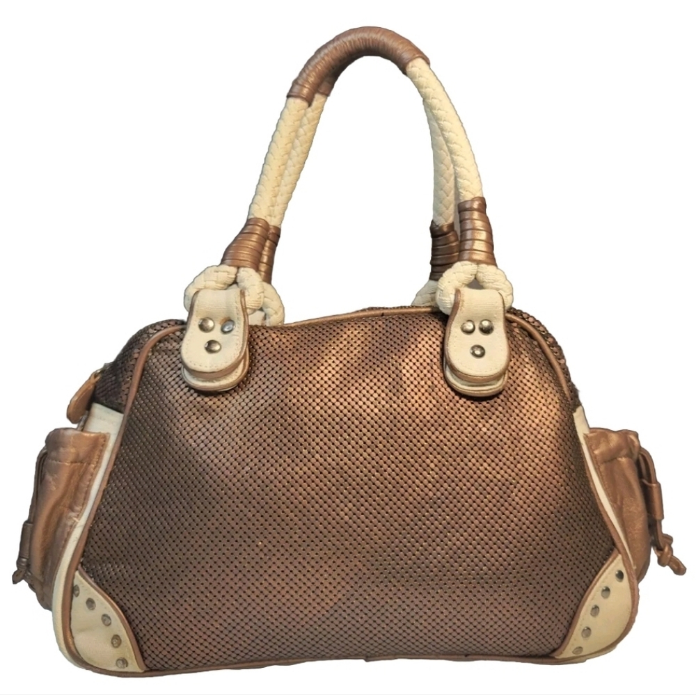 HTF Whiting Davis Collector Bronze Mesh XL Shoulder Bag Hobo Purse Braid Handles